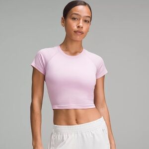 Lululemon Swiftly Tech Cropped Short-Sleeve Shirt 2.0 Vitapink